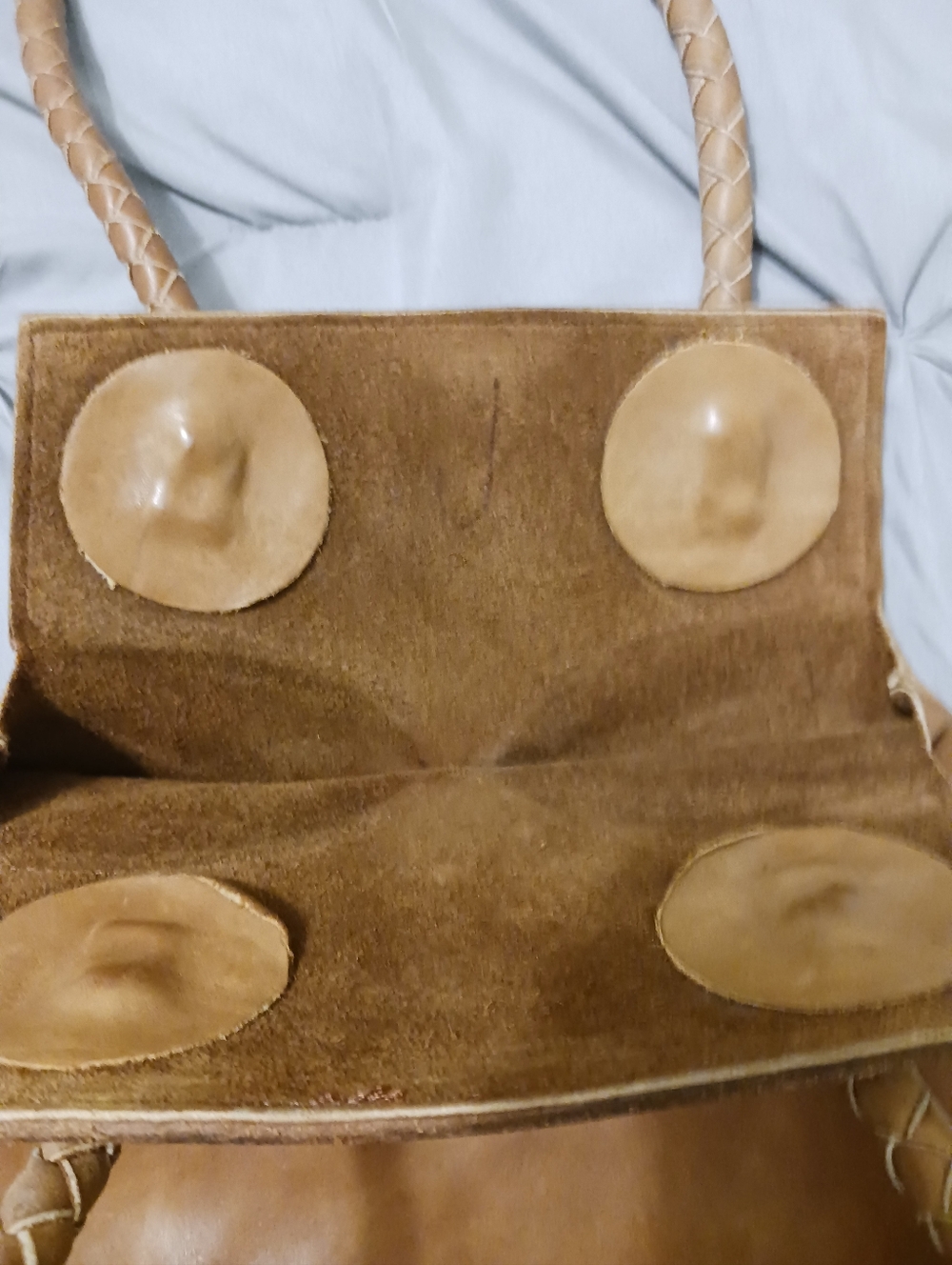 Vintage 60's Hand Tooled Leather Top Handle OOAK Bag - Picture 5 of 15